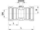 Hausanschluss-Stück mit ZAK-Abgang 5412 für Gussrohre mit Schweissraupen DN 125 - Hawle Armaturen