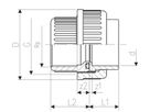 Überg.Verschraubung PVC/PVC IG 20 - 1/2" 721 510 206 - GF Hart PVC-U Formstücke