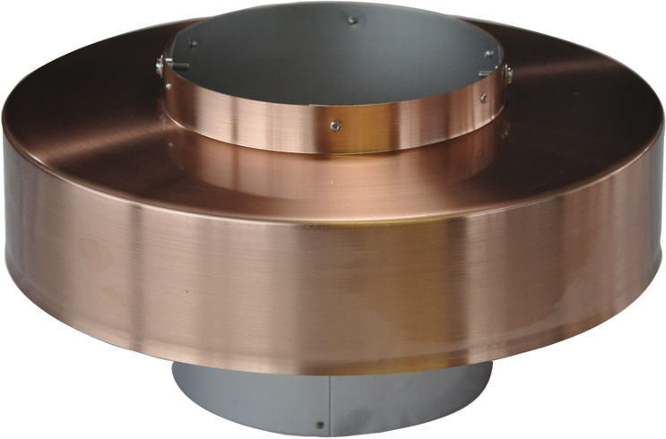 Kupfer Ansatzteil mit Zarge 120/235 mm - Aspira Kaminhüte