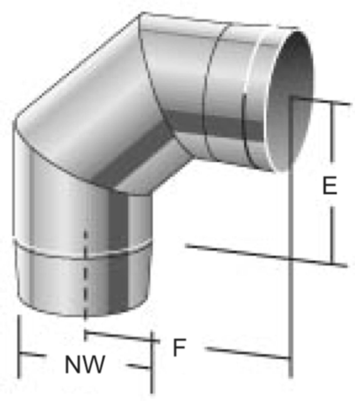 Alkon Bogen 90° starr d 100 mm 6KBG90100 - Kaminsystem V4A einwandig