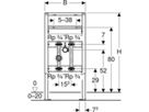 Element für Waschtisch 111.574.00.2 Typ 98, Standarmatur, Wasserzählerstr. - Geberit-Duofix
