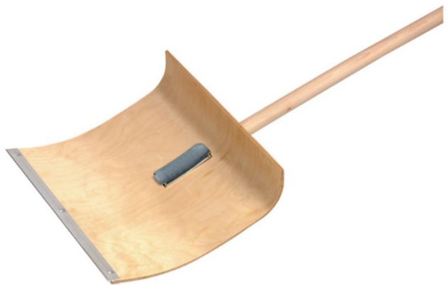 Schneeschieber Sperrholz, natur B= 500mm, Voll-Alukante, mit Stiel - Bauwerkzeuge