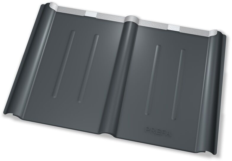 PREFA Dachplatte 600 x 420mm P.10 Dunkelgrau STUCCO 110719 - PREFA Dachentwässerungssysteme