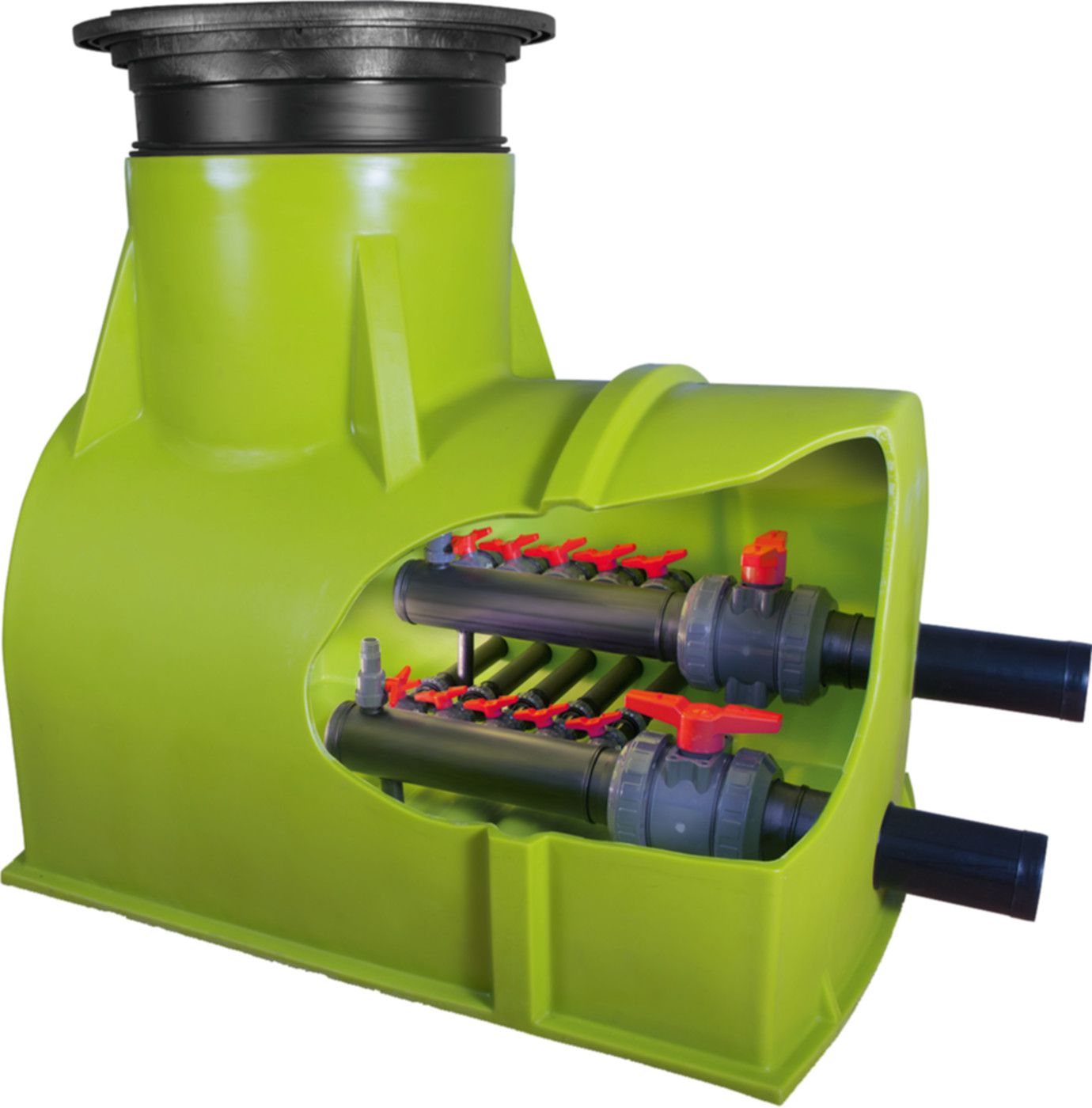 Verteilerschacht Large 125 befahrbar 2 x 50 BF Hauptabgang PE 125 mm - EWATEC-Erdwärmetechnik