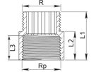 Rotguss-Verlängerung 8525 1/2"- 20 mm - Rotguss-Gewindefittings