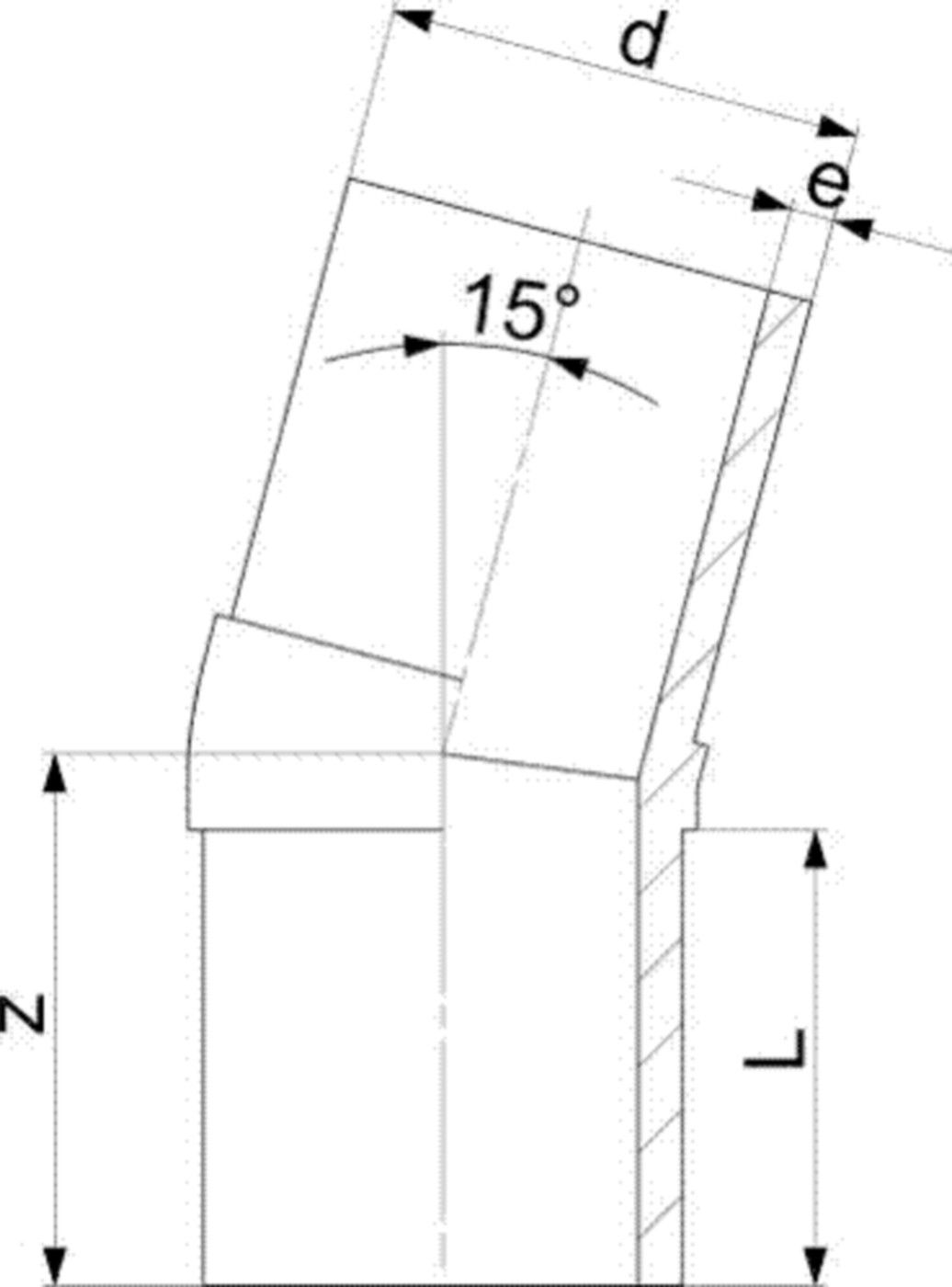 Winkel 15° segm. PE100 S8 PN 10 d 160mm 753 140 817 - PE100 Stutzenformstücke langschenklig