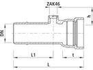 Hausanschluss-Stück BLS mit ZAK-Abgang  5414 DN 125 - Hawle Armaturen
