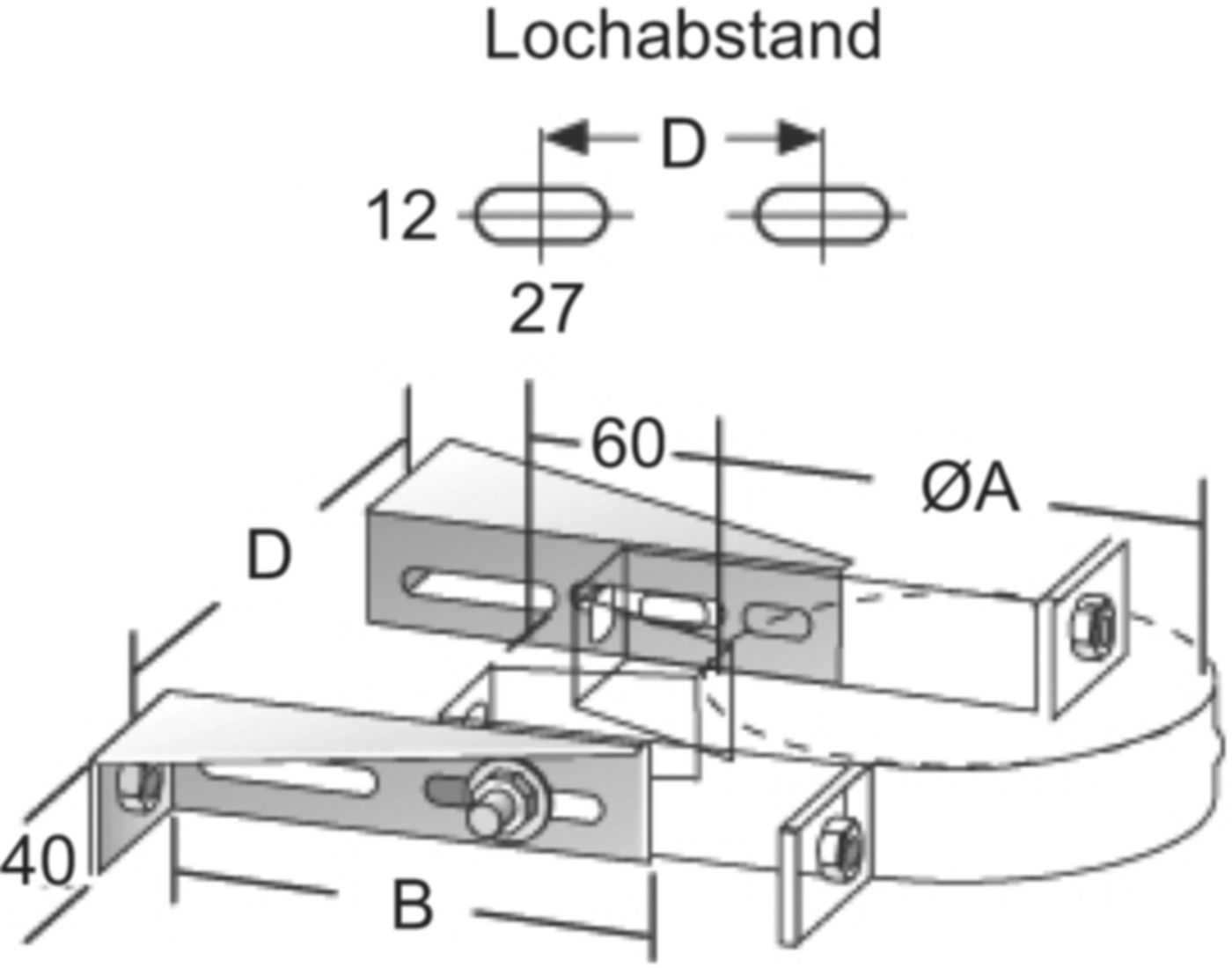 Alkon Verlängerung Typ A d 100 mm 6KDV110A100 für Wandbefestigung statisch - Kaminsystem V4A doppelwandig
