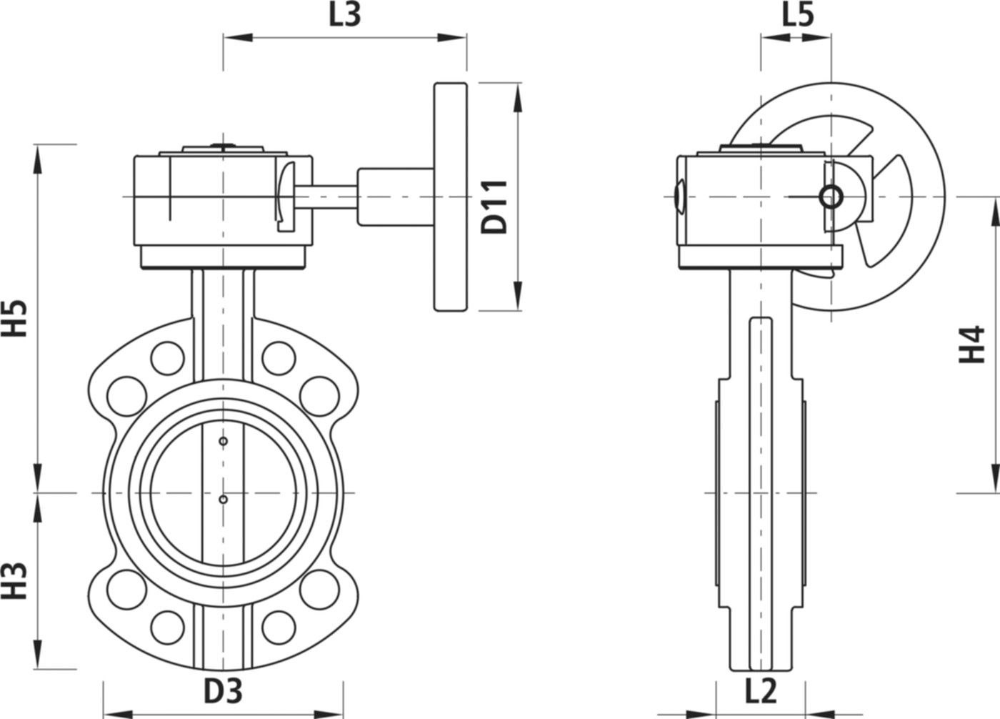 Absperrklappe mit Getriebe Typ AW 9941 DN 80 PN 16 - Hawle Absperrklappen