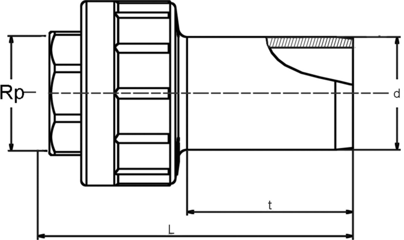 Universal-Übergangsadapter/Messing IG d 20mm - 1/2" 616 615 - Frialen Elektroschweissfittinge