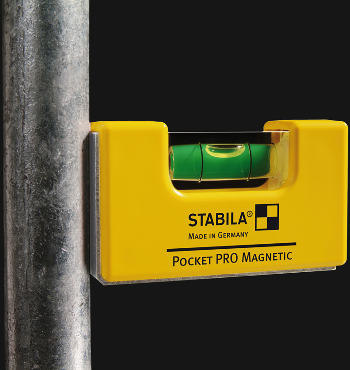 STABILA Wasserwaage Pocket PRO Magnetic 7 cm Aluminium gelb ± 1mm/m mit Magnet - Nivellieren