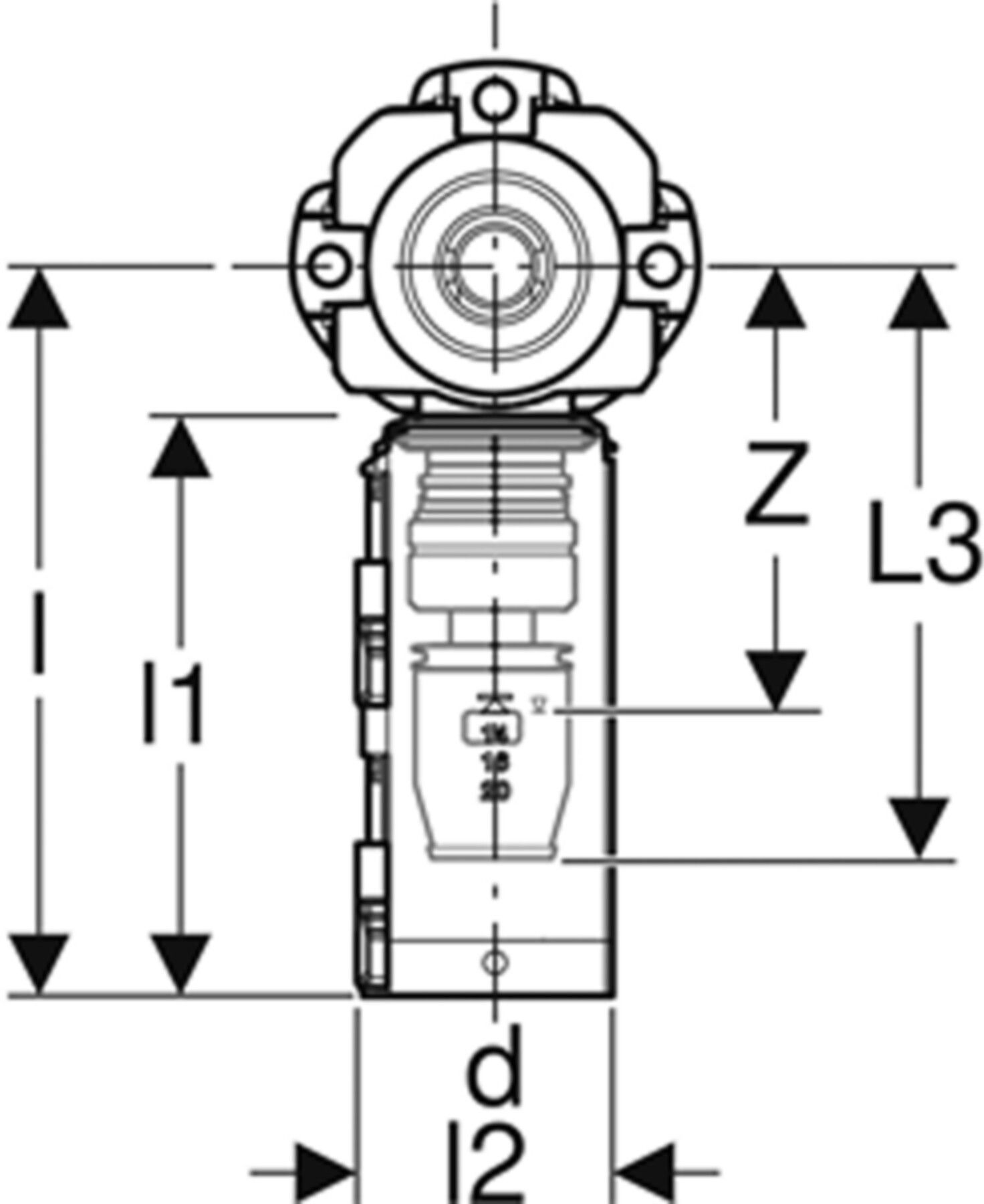 Dose 90° 20mm-3/4" 652.482.00.3 - Geberit-Push Fit-Formstücke