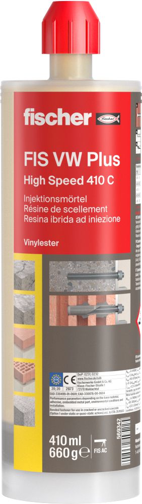 FISCHER Hochleistungsmörtel FIS VW Highspeed 410C 360 ml , Ideal für tiefe Temperaturen , 569342 - Fischer Befestigung