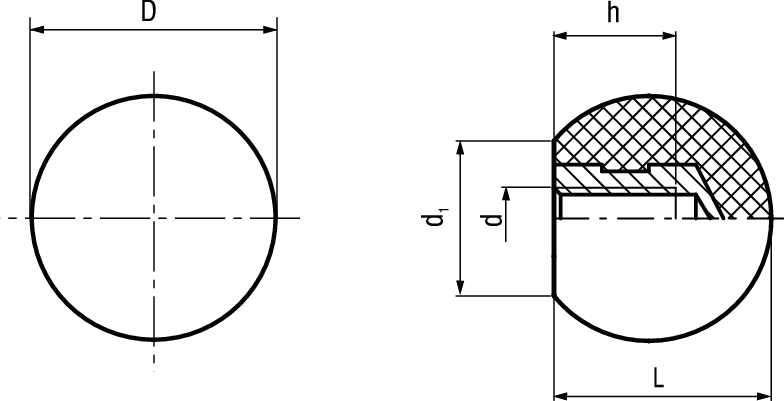 Kugelknöpfe glatt Elesa® PLX.B BN20532 50613PLX.20B-M6 - Bossard Schrauben