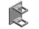 Pfosten-Klemmhalter eckige Form 40x40 mm geschliffen 1.4301 Plattendicke 8 mm - INOXTECH-Handlauf-/Geländer-System