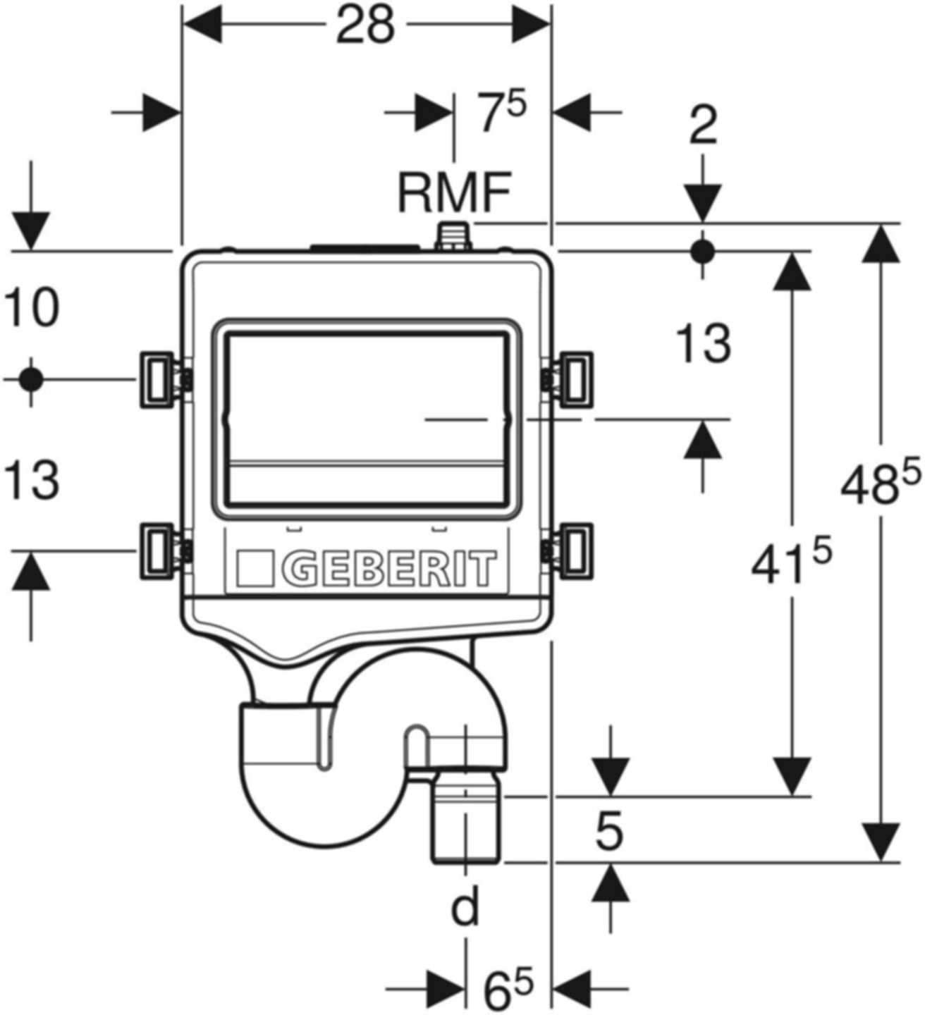 Hygienespülung HS30 mit 2 Wasseranschlüssen 50mm 1/2" 616.271.00.1 - Geberit Systemventile / Armaturen