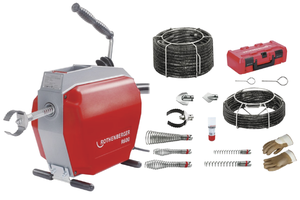 ROTHENBERGER R600 VarioClean + Spiral/Wz.Set 230V, für Ø 20-150mm mit Führungsschlauch - Sanitärwerkzeuge