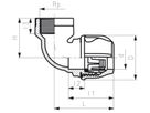 Übergangswinkel 90° mit Innengewinde d 25mm - 3/4" 158 400 025 - GF iJoint-Klemmverbinder