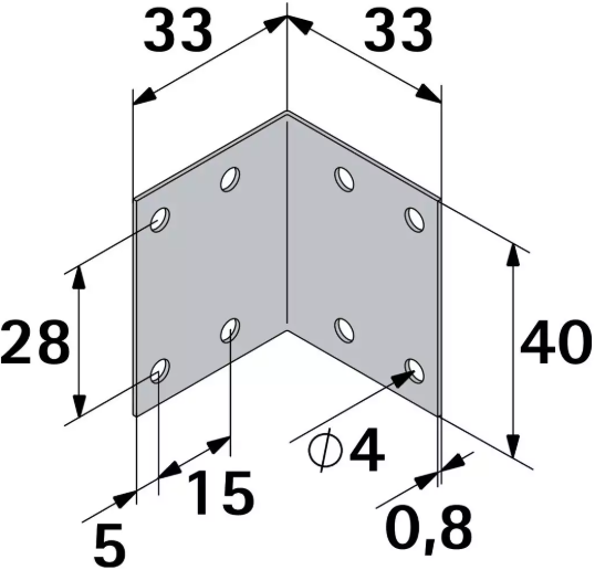 Hettich Verbindungswinkel verzinkt, 32 x 32 x 40mm - Diverse Möbelbeschläge und Zubehör