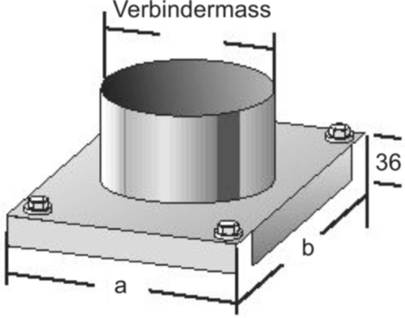 Alkon Auflageplatte für Wandkonsole 6KAP130 d 130 mm - Kaminsystem V4A einwandig
