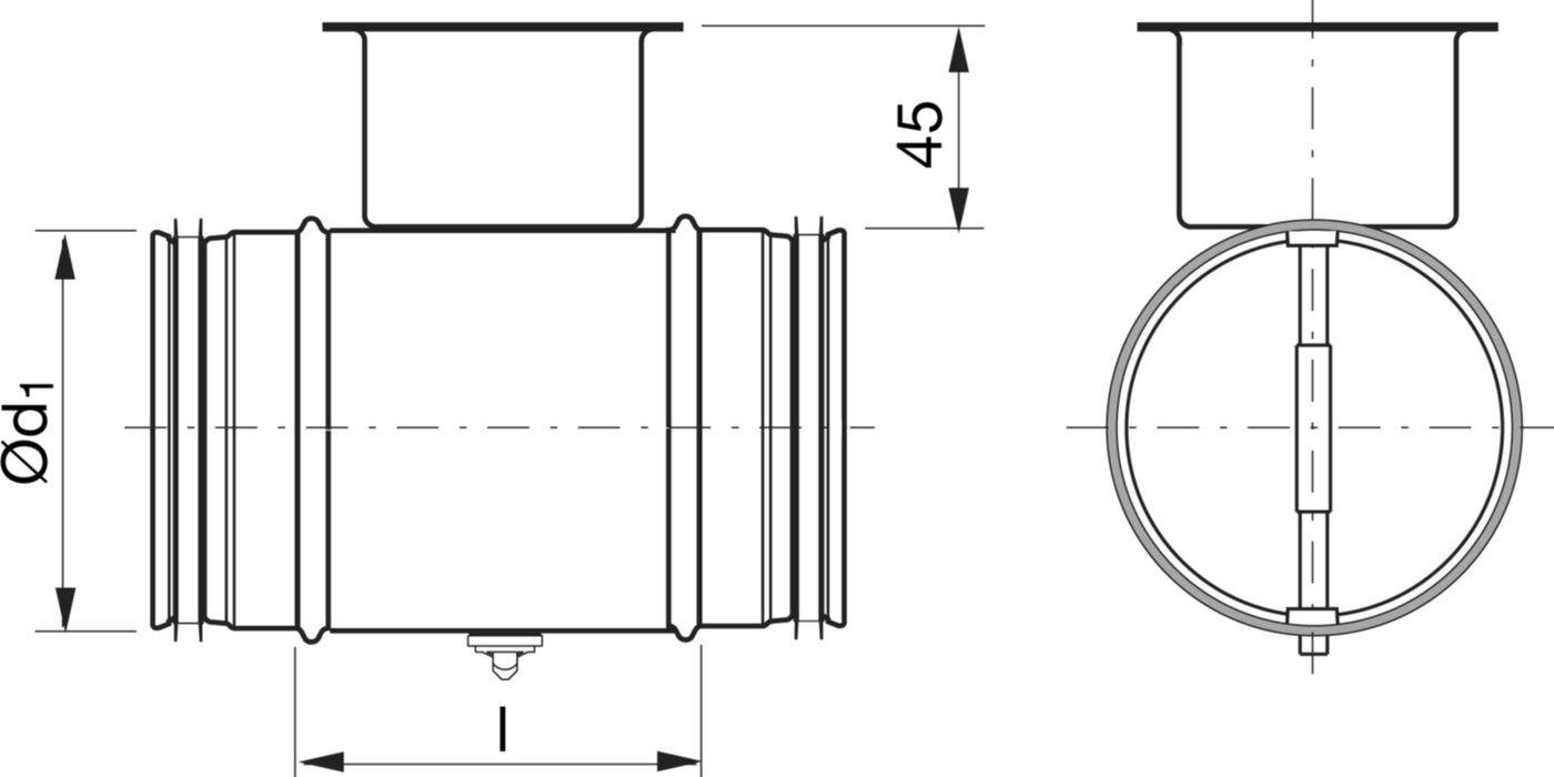 Regulierklappe 100mm DSU-V ohne Dichtung - Spiralfalzrohre und Zubehör System Safe