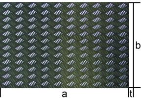 AIMg3, weich, Abkantqualität 1500/4000/2.0/3.5 mm, Muster Quintett - Aluminium Warzenbleche, EN AW-5754