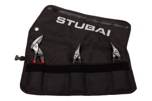 STUBAI Mini Scheren-Set 3 tlg S2739 , PVC Isolierung in Rolltasche - Spenglerwerkzeuge