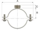RS Inox BSF ohne Gummi,ohne Mf. 1/2"/M10 151.5 - 159.5 mm 51869 - Flamco-Rohrschellen INOX