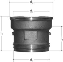 Verlängerung KOAX DN20 IG-AG G 2" 5456.007 - JRG Sanipex-Rohre und Formstücke