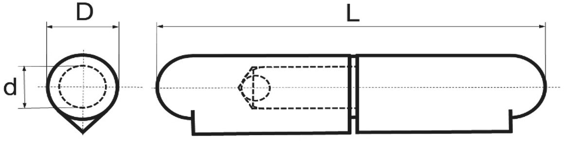 BRINER Anschweissrollen Typ 32, Stahl fester Dorn DxL= 20x180mm, blank - Anschweissrollen