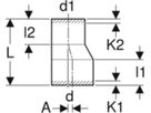 Reduktion exzentrisch lang 370.587.16.5 d 200/125mm - Geberit-PE-Formstücke