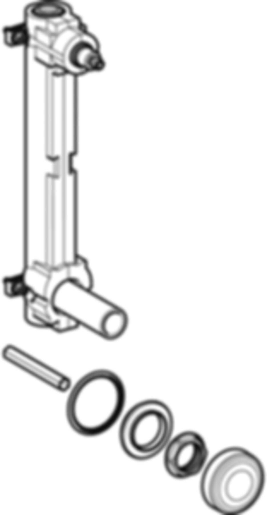 Wasserstrecke 3/4" 603.097.21.1 mit UP-Ventil und Anschluss-T-Stück - Geberit Systemventile / Armaturen