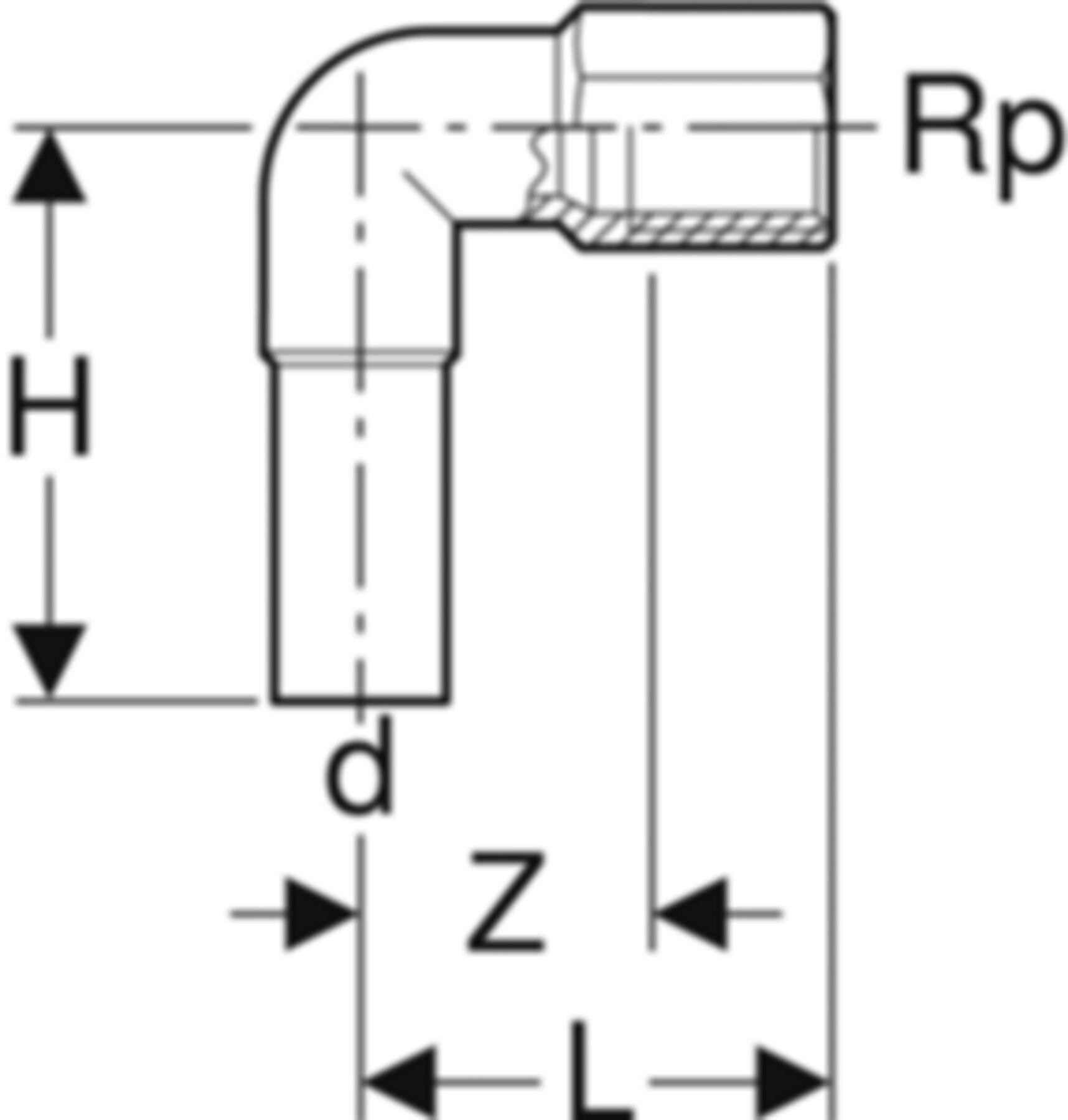 Übergangswinkel 90° m/IG 15mm-1/2" 33203 mit Steckende - Mapress-Sanitär-Presssystem-Formstücke