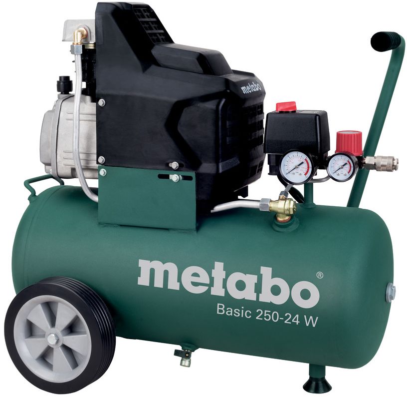 Kompressor Basic 250-24W 24l Tank, 95l/min, 8bar, 1.5kW, 97dB, 27kg - Metabo Elektrowerkzeuge