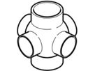 Mehrfach-Abzweig 4-teilig 90° d 110/110mm 367.610.16.1 - Geberit-PE-Formstücke