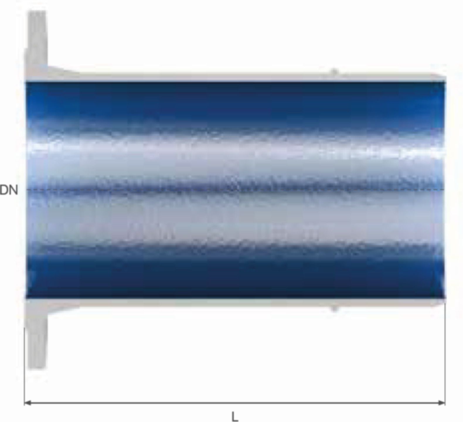 Flansch-Spitzstück F VRS-T Epoxy  PN10 DN 200 - TRM Swiss Steckmuffenformstücke VRS-T