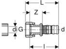 Übergangsverschraubung 20mm-11/8" mit Überwurfmutter Rotguss 602.581.00.5 - Geberit-Mepla-Formstücke
