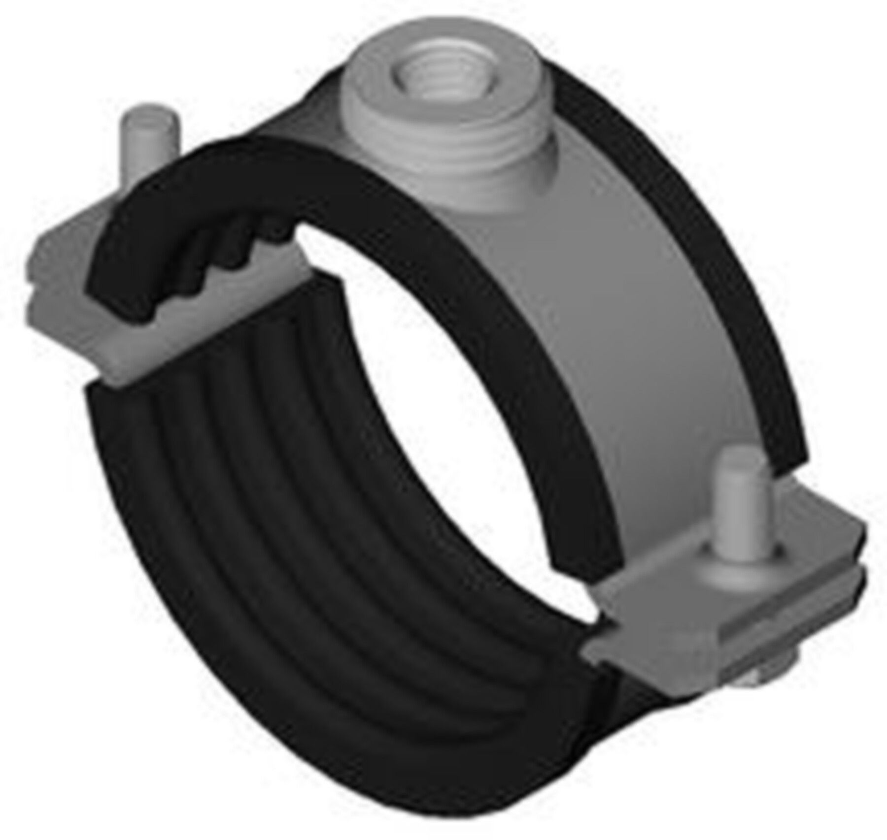 Rohrschellen PS mit Gummi, ohne Mf 1/2"/M10 160mm 8093 - Samvaz-Rohrschellen
