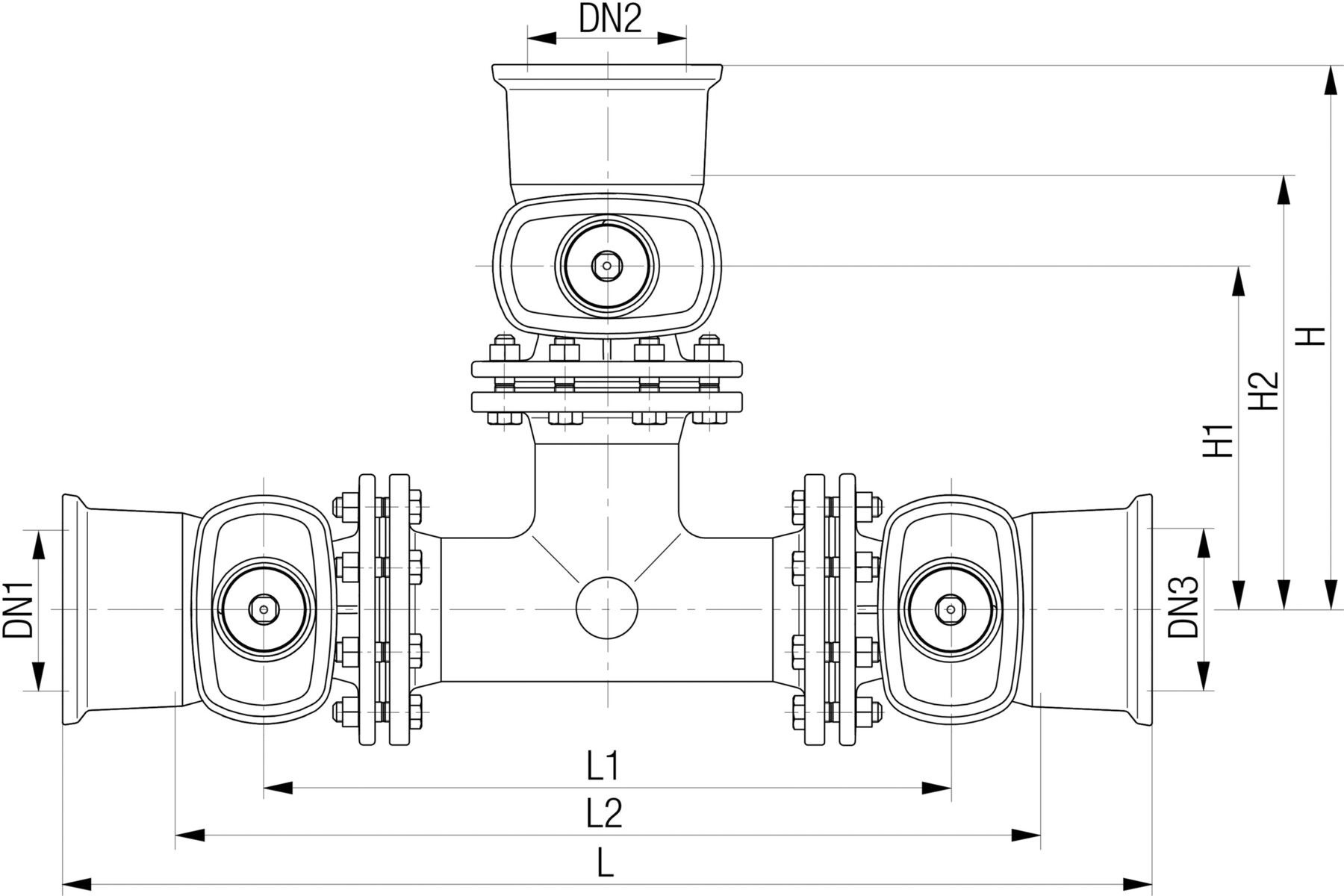 Universal 3, Fig. 5478 mit Steckmuffen DN 300/300 - Von Roll Armaturen