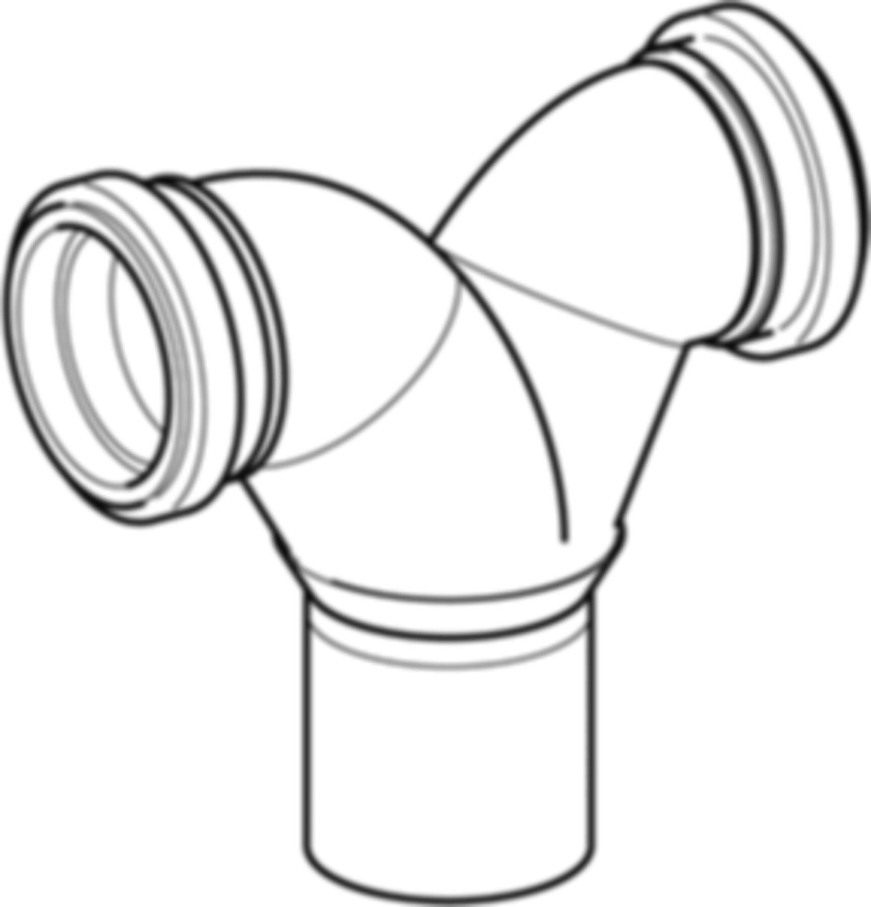 Wandklosett-Doppelbogen 180° d 90/ 90mm 308.923.14.1 - Geberit-PE-Silent-Formstücke