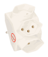 Mehrfachstecker 3xT13 stern Weiss, ohne Kinderschutz - Elektrozubehör