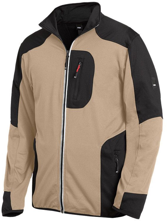 FHB RALF Jersey-Fleece-Jacke beige-schwarz Gr. 2XL - Textilien