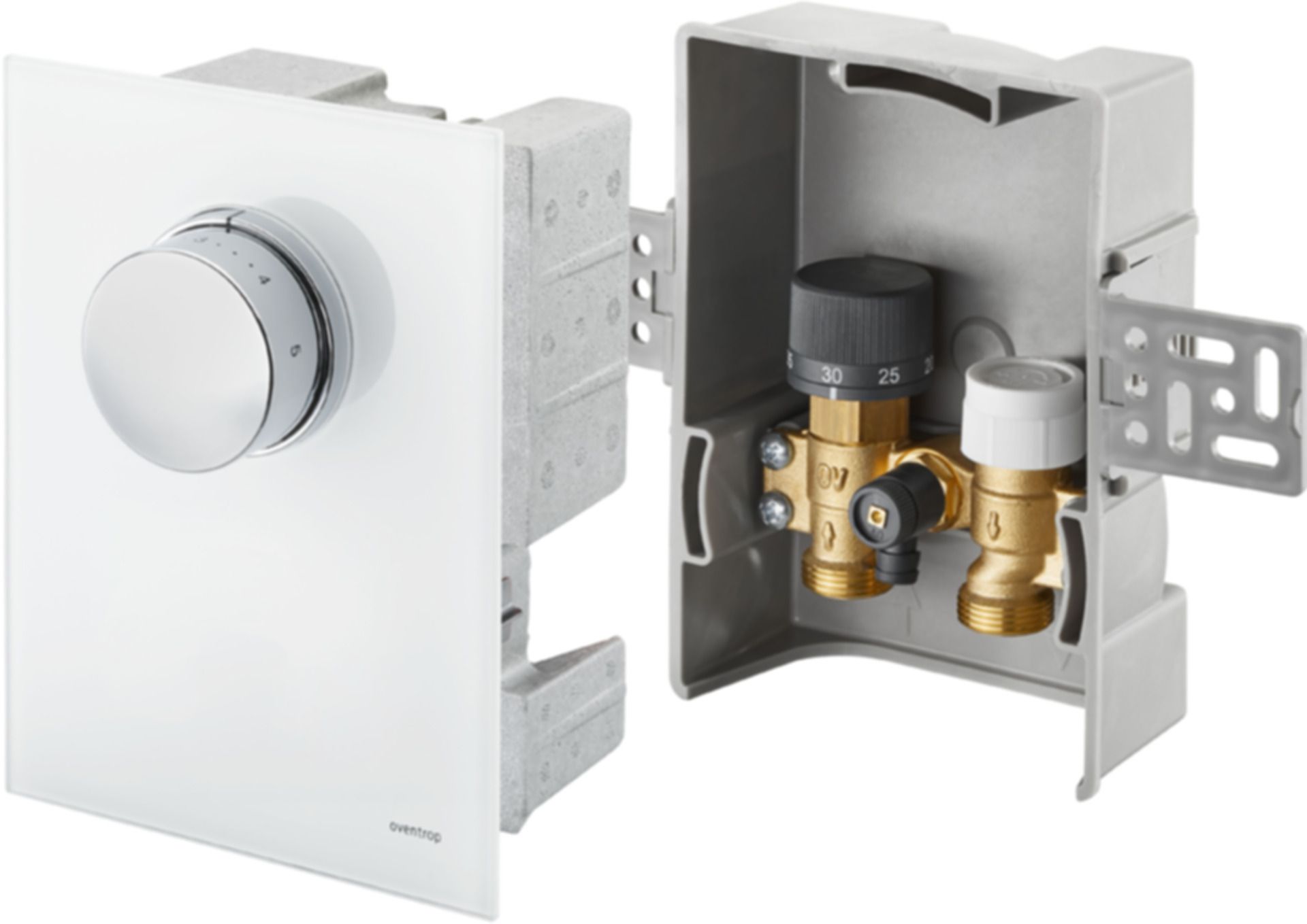 Unibox Einzelraumregulierung E Plus 3/4" T=57 mm m/Thermostat weiss 102 27 33 - Oventrop Programm