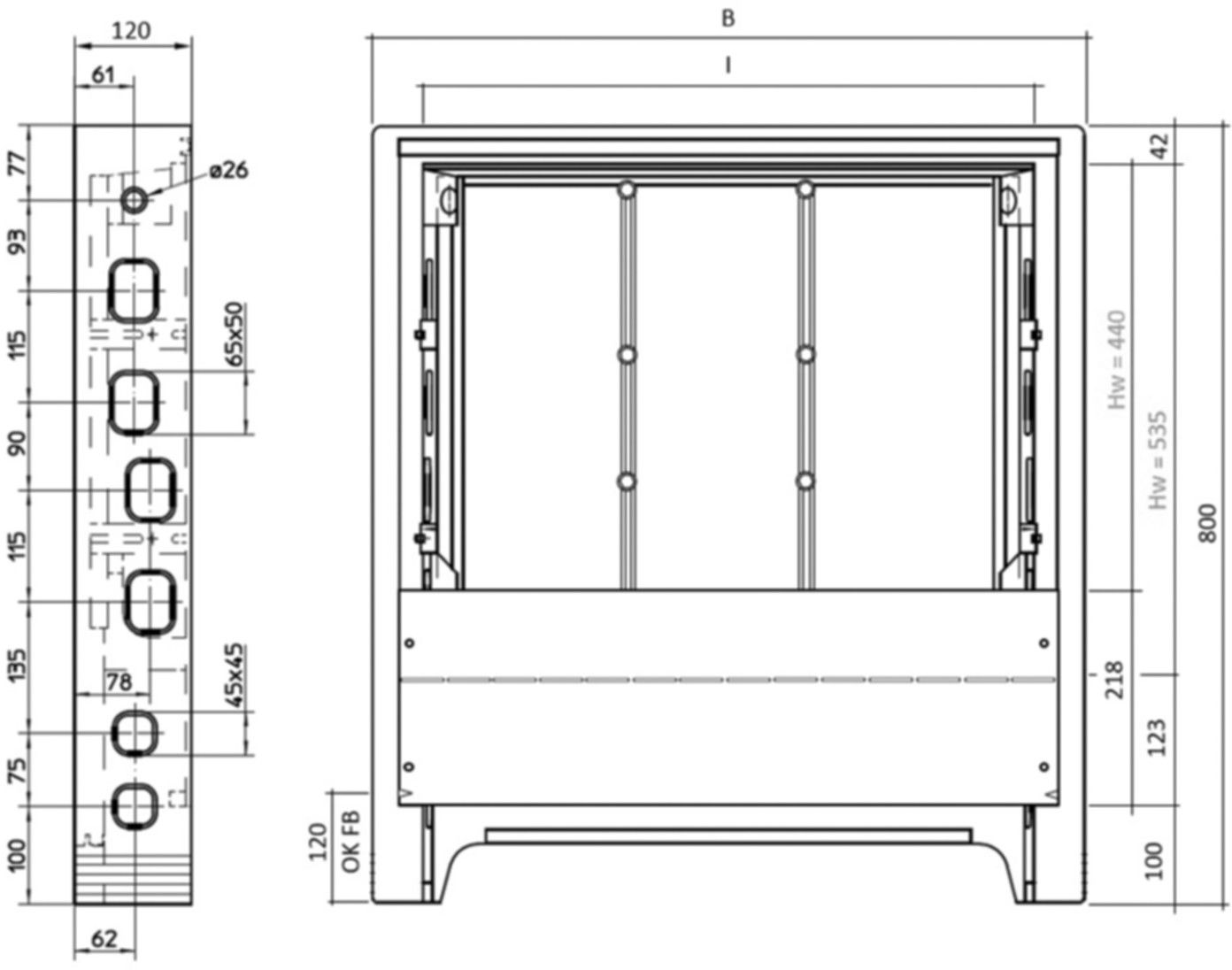 Verteilerschrank EPS, Typ Swiss H2 1160 800 x 1214 x 120 mm - BKK Verteilerkasten