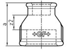 Muffe red. 240 V 21/2"- 1" 770 240 239 - GF verz. Tempergussfittings