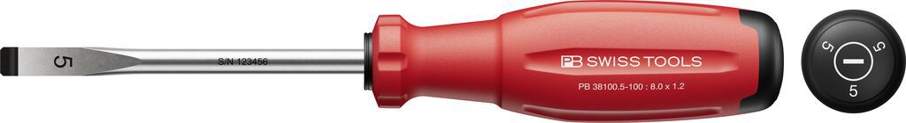 PB Schraubenzieher, SwissGrip Evo, Schlitz PB 38100,  Gr. 5, L=100mm - Schraubenzieher
