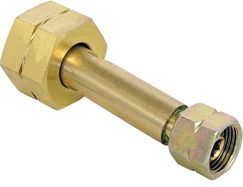 Umfüllstutzen aus Messing 3/4"i LH - 3/8"i LH , für Flasche mit Tauchrohr - Schweissen