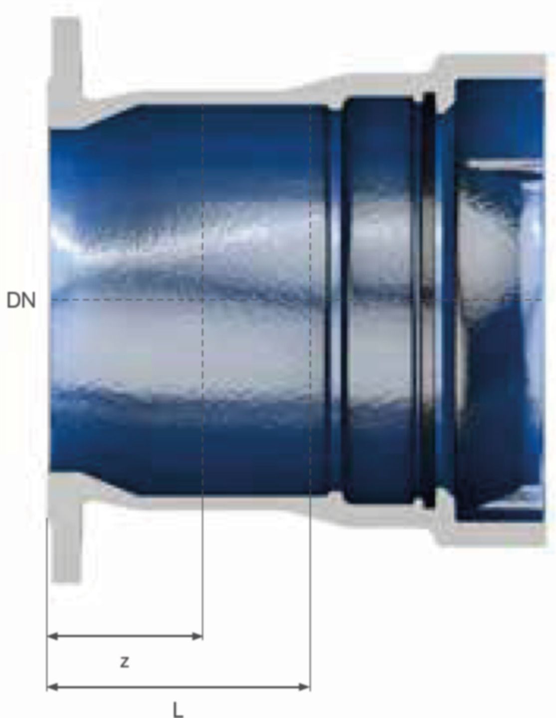 Schieberanschlussstück EU VRS-T PN 10 DN 200 - TRM Swiss Steckmuffenformstücke VRS-T