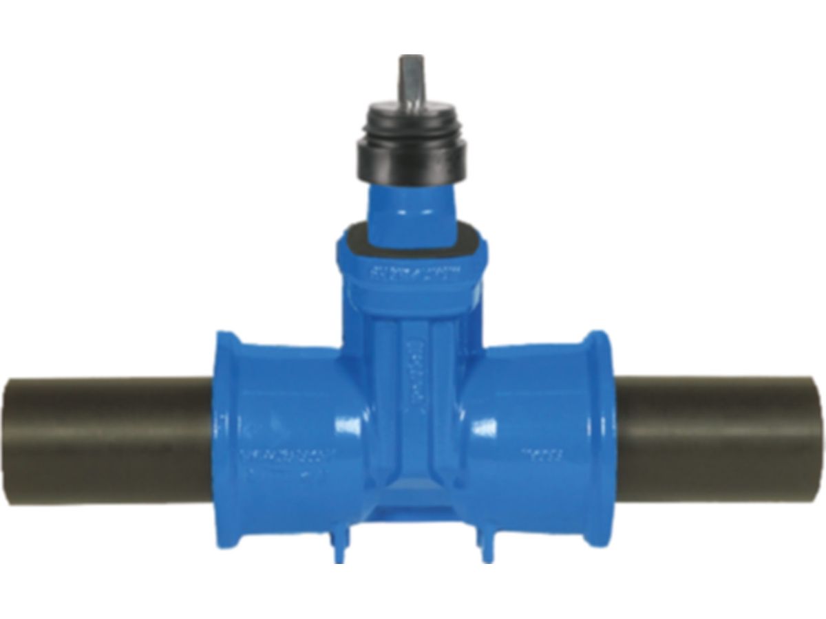 Schieber mit PESpitzenden Fig. 5460 DN 80 / d 90mm Schwarz Stahl AG