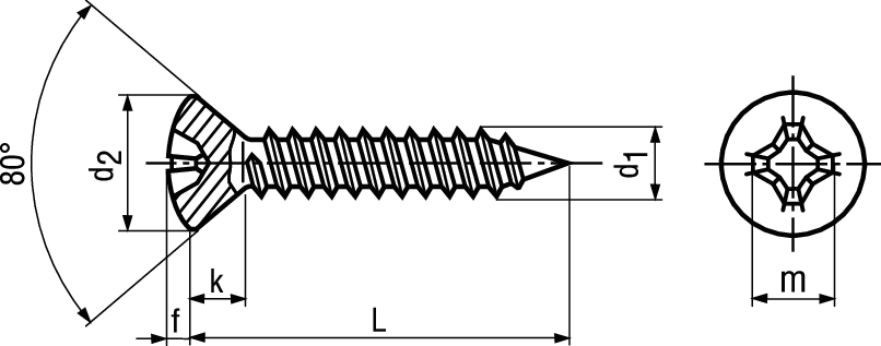 Lsk-Blechschr Phil+Spitze St vzb BN996 DIN7983C 3,5x9,5 - Bossard Schrauben